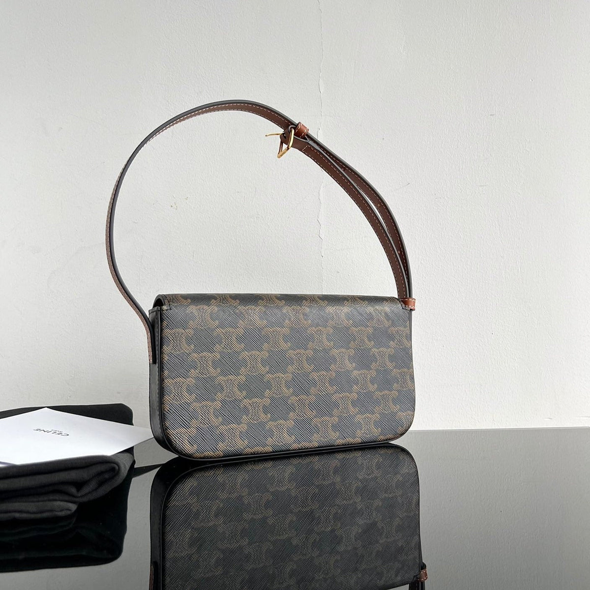 CELINE TRIOMPHE 20 TAN CALFSKIN