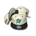 Miami Marlins Cream and Black Snapback Cap