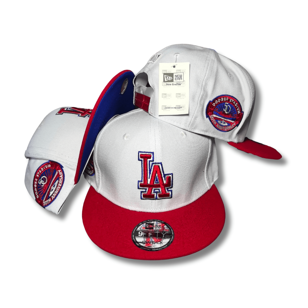 Los Angeles Dodgers 50th Anniversary White, Red, and Blue Snapback Cap