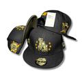 Los Angeles Dodgers New Era Black and Gold with Star Embroidery Snapback Cap