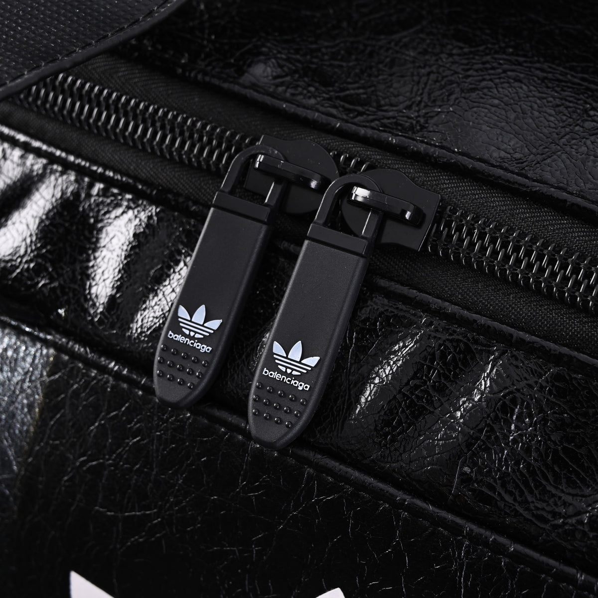 Balenciaga x adidas Large Duffel Travel Bag - Black with Trefoil Logo and Triple Stripes