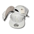 Los Angeles Dodgers All White with Embroidered White Logo Snapback Cap