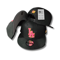 Los Angeles Dodgers Black with Pink and Yellow Embroidered Logo Snapback Cap