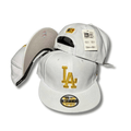 Los Angeles Dodgers White with Gold Embroidered Logo Snapback Cap