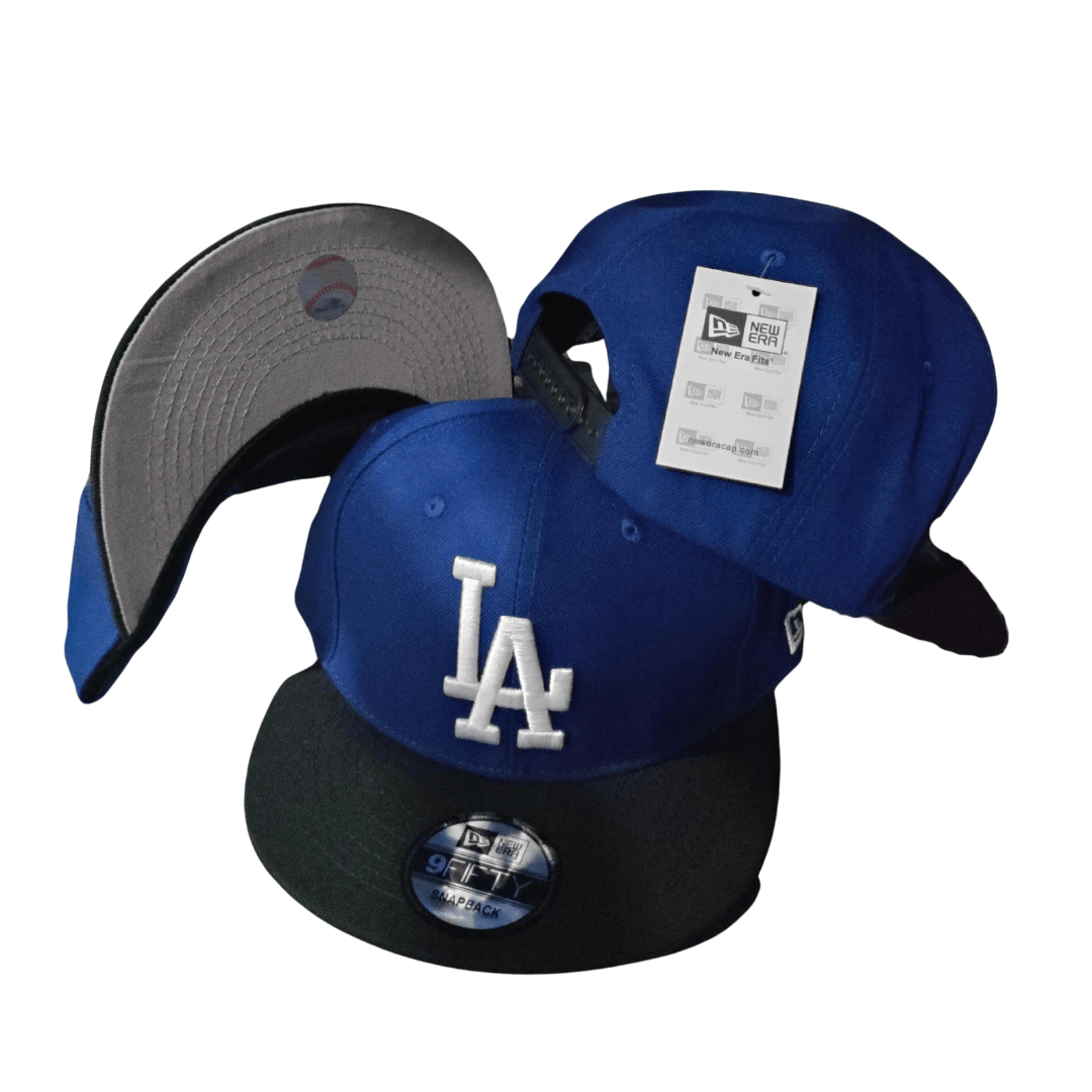 Los Angeles Dodgers Blue with Black Brim and White Embroidered Logo Snapback Cap