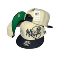 New York Yankees 9FIFTY with Embroidered Logo Cream and Navy Snapback Cap