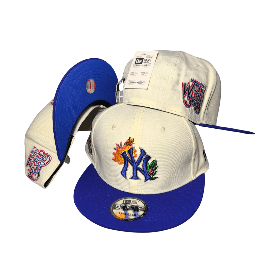 New York Yankees 9FIFTY with Floral Accents Cream and Royal Blue Snapback Cap