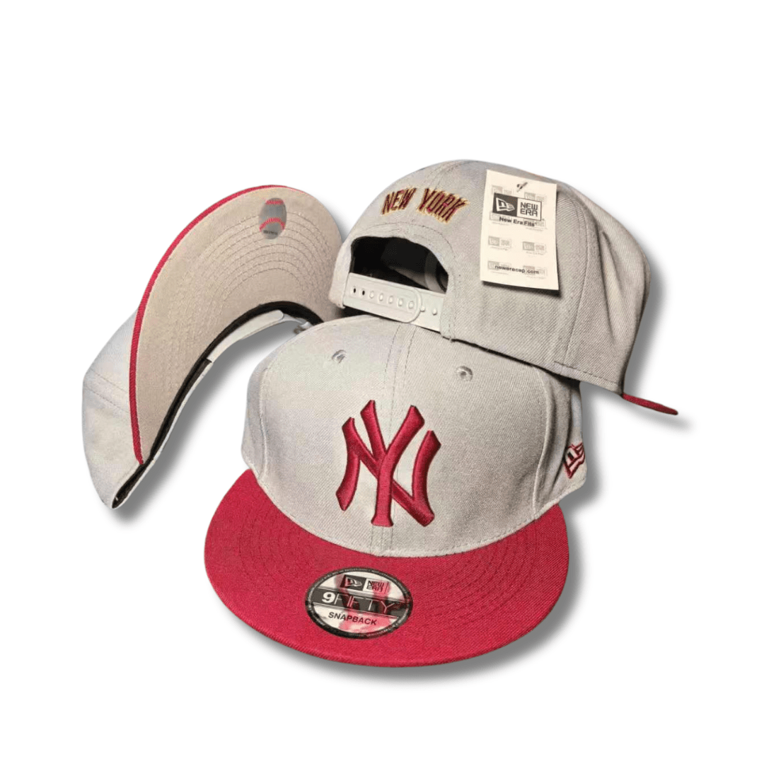 New York Yankees Gray and Red with Embroidered Logo and "New York" Design Snapback Cap