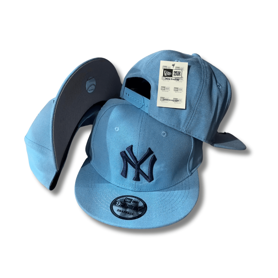 New York Yankees Light Blue with Navy Embroidered Logo Snapback Cap