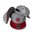 New York Yankees Gray and Red with Dual-Tone Embroidered Logo Snapback Cap