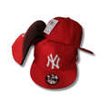 New York Yankees Red with White Embroidered Logo Snapback Cap