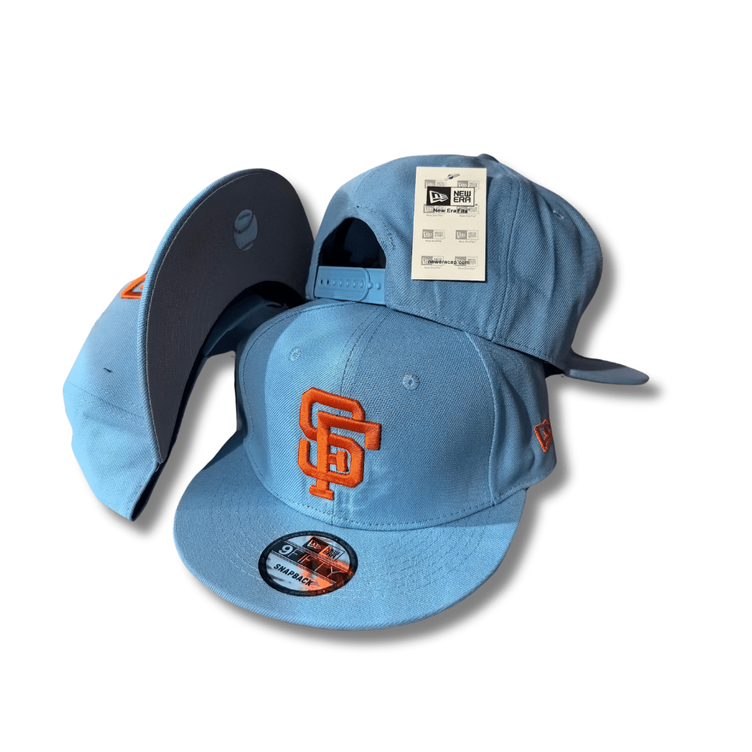San Francisco Giants Light Blue with Orange Embroidered SF Logo Snapback Cap