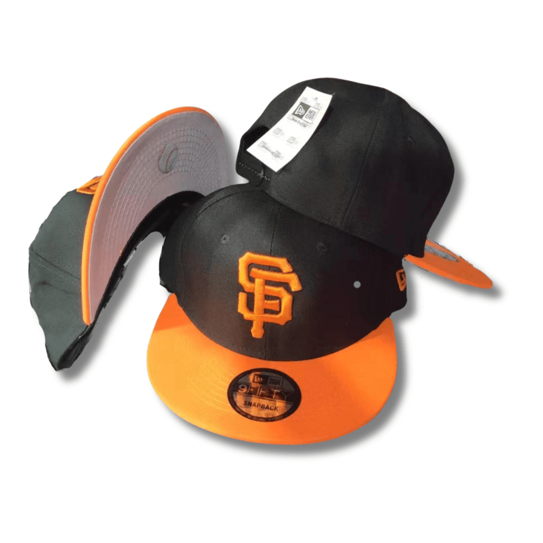 San Francisco Giants Black and Orange with Embroidered SF Logo Snapback Cap