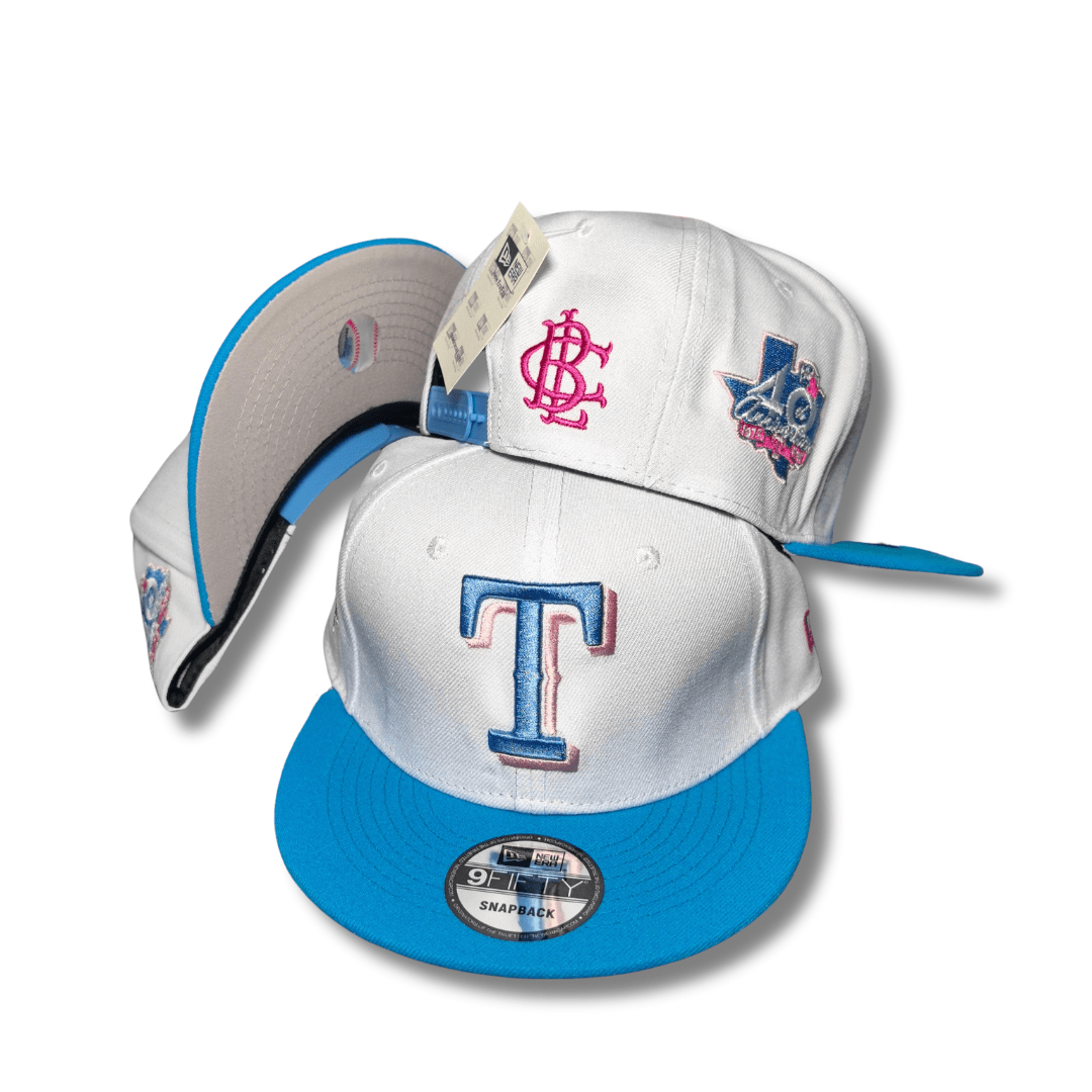 Texas Rangers White and Blue Side Patch Embroidery Snapback Cap