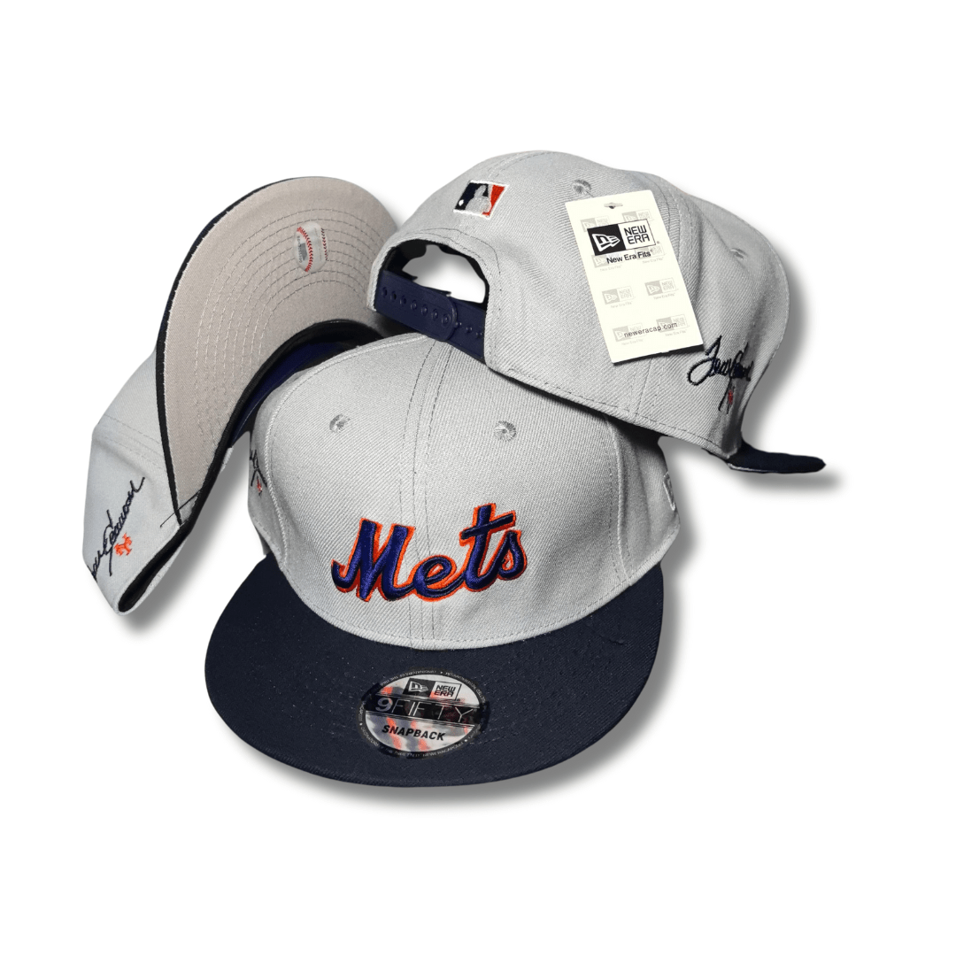 Stone New York Mets Light Navy Blue Visor Gray Bottom 50th Anniversary Side Patch 9FIFTY Snapback Cap