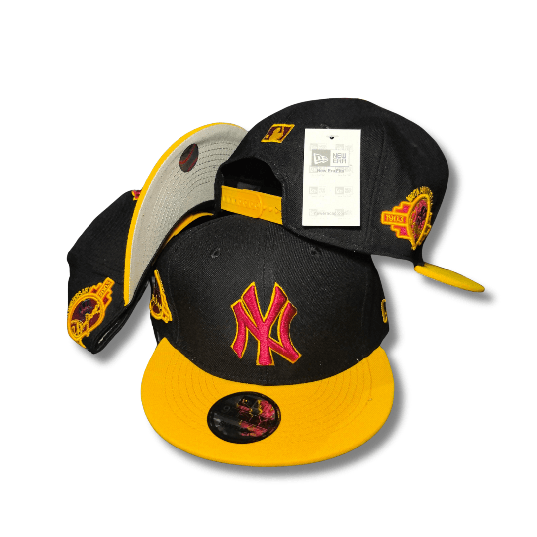 New York Yankees New Era 9FIFTY with Championship Patches Black and Yellow Snapback Cap
