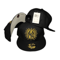 New York Yankees Black with Gold Radiant Embroidered Design Snapback Cap