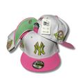 New York Yankees White with Neon Green and Pink Accents Snapback Cap