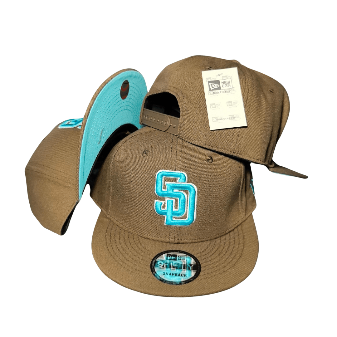 San Diego Padres Brown with Teal Embroidered Logo Snapback Cap