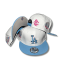 Los Angeles Dodgers White and Light Blue with Pink Embroidered Details Snapback Cap