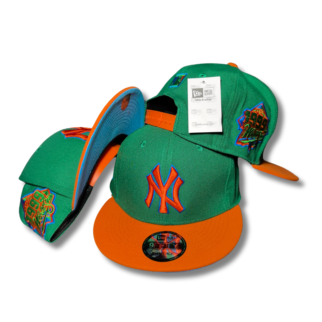 New York Yankees Green and Orange with 1999 Embroidered Side Patch Snapback Cap