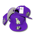 Los Angeles Dodgers Purple with Lime Green Logo and World Series Side Patches Snapback Cap