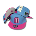 Mexico Baseball Light Blue and Pink with Embroidered Logo and Flag Patch Snapback Cap