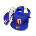 Mexico National Baseball Team with Embroidered Logo and Flag Patch Blue Snapback Cap
