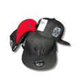 New York Yankees with Blackout Embroidered Logo and Subway Series Patch Black Snapback Cap