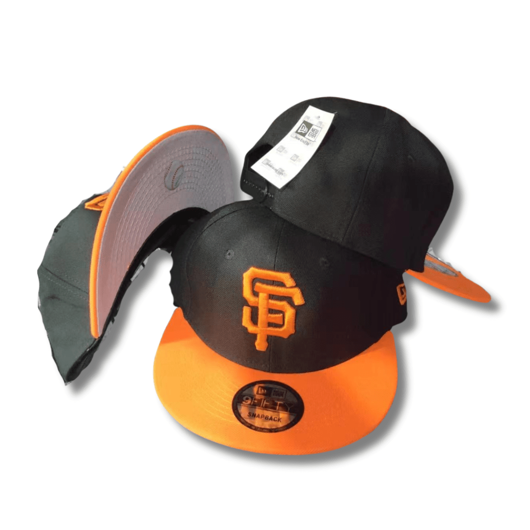 San Francisco Logo with Two-Tone Design Black and Orange Snapback Cap