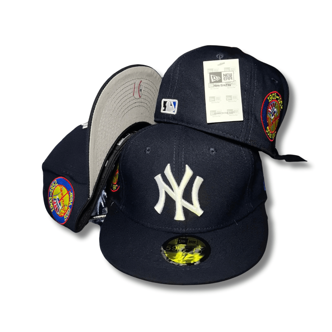 New York Yankees Navy with White Logo and Special Side Patch Fitted Cap