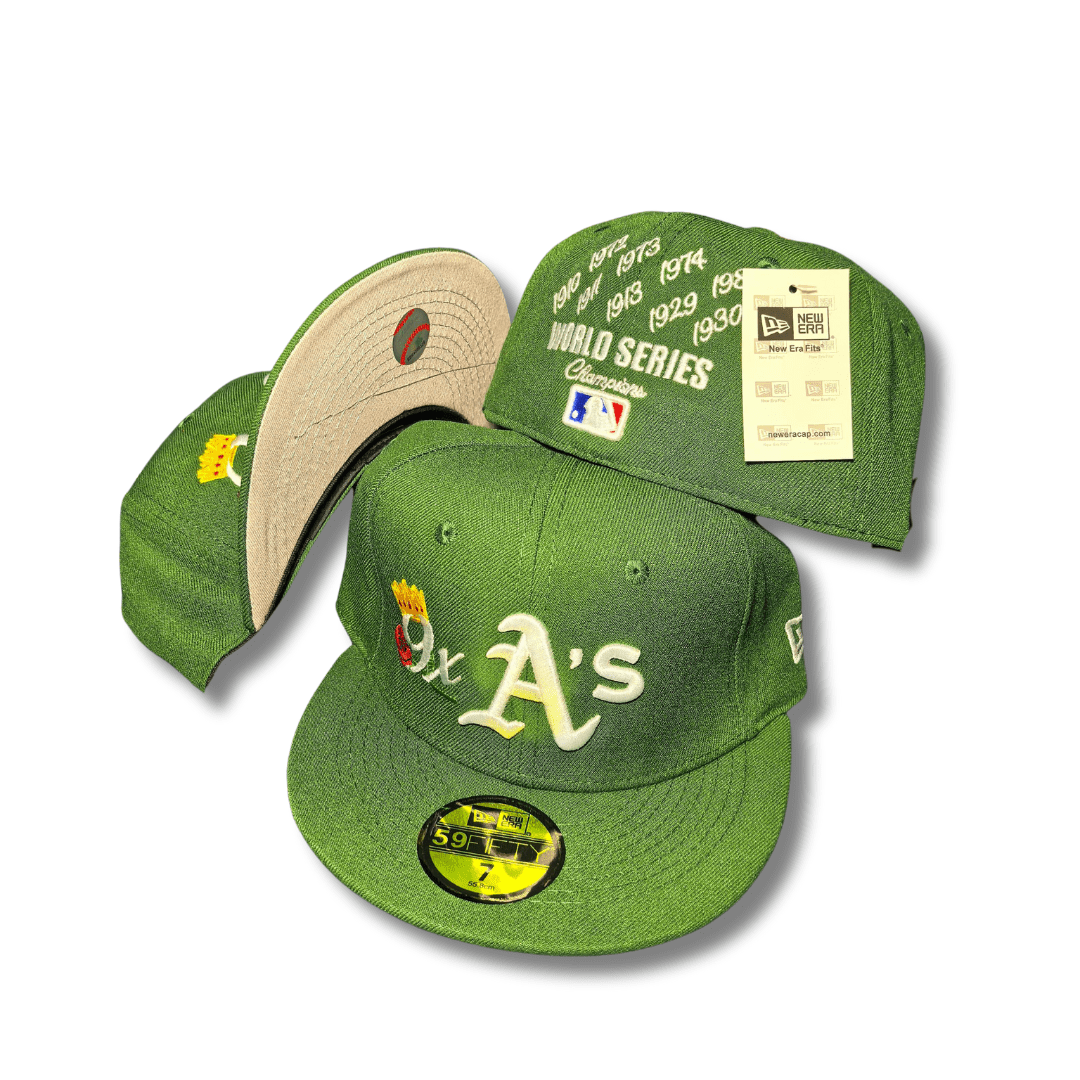 Oakland Athletics MLB Cap with World Series Champions Embroidery and Crown Patch - Fitted