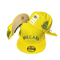 Oakland Athletics with Anniversary Patch and Embroidered Script Yellow Fitted Cap