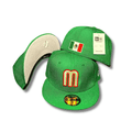 Team Mexico with Embroidered Logo and Mexican Flag Patch Green Fitted Cap