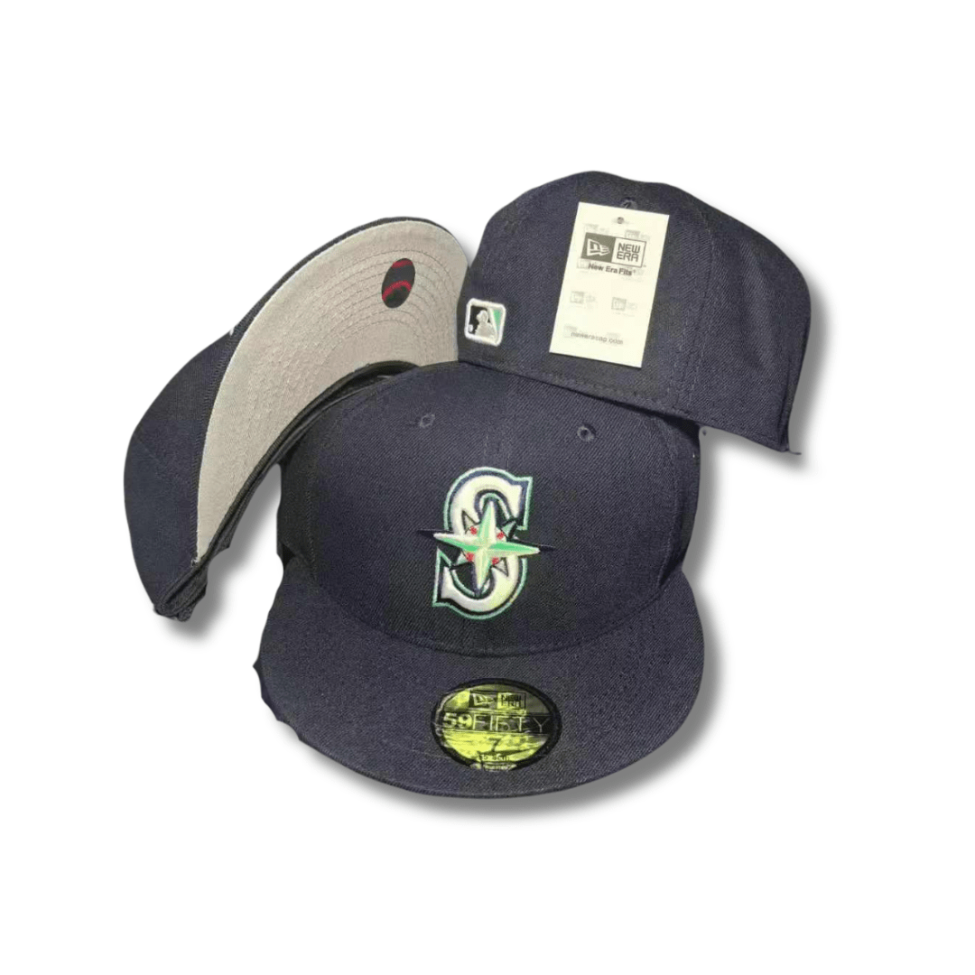 Seattle Mariners MLB with Navy Blue Design Fitted Cap