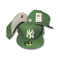 New York Yankees MLB Hat with Green Crown and White Logo - Fitted