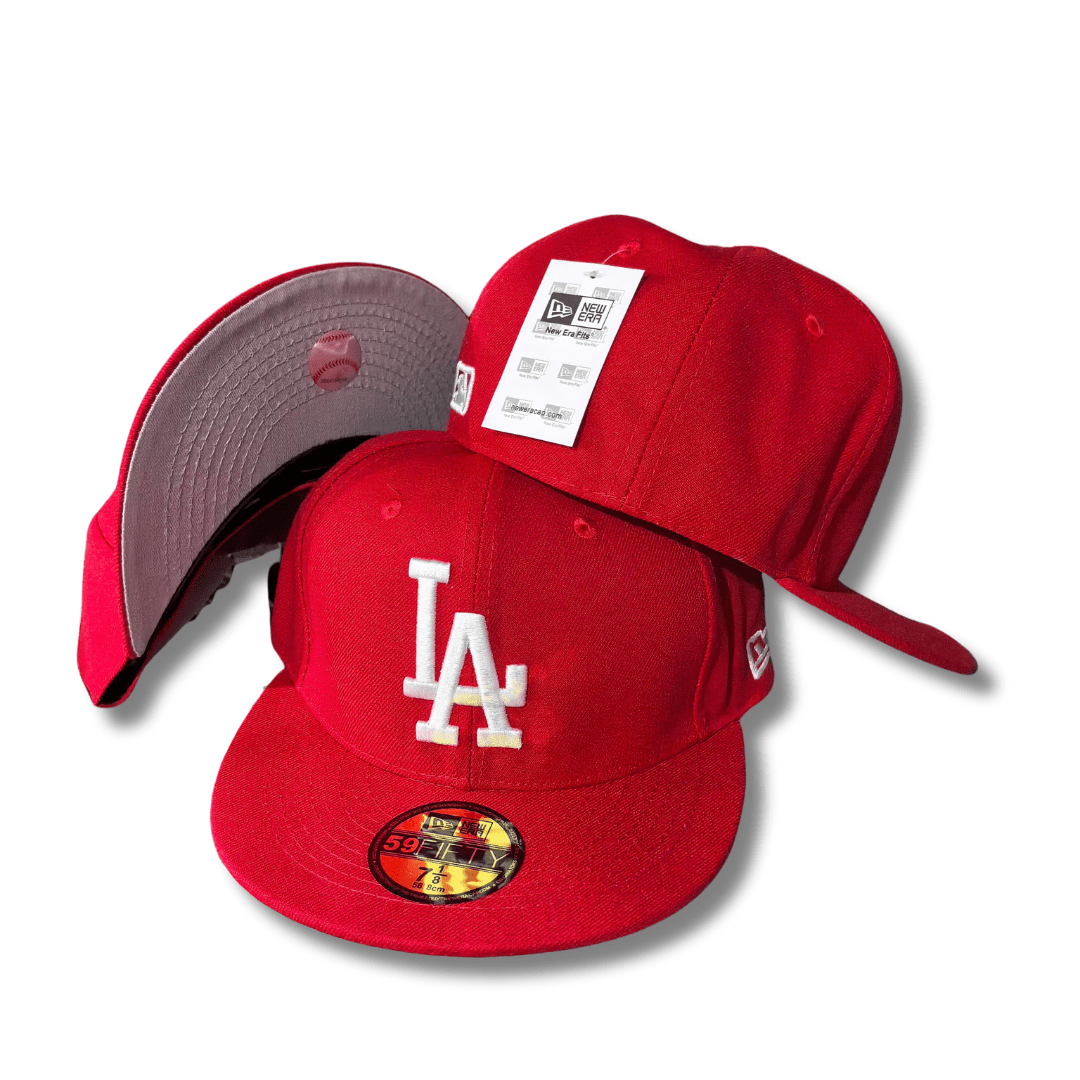 Los Angeles Dodgers in Bold Red with Gray Undervisor Fitted Cap