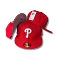 Philadelphia Phillies in Vibrant Red with Gray Undervisor Fitted Cap