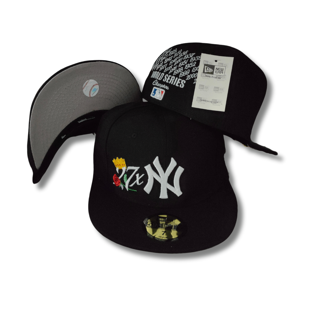 New York Yankees World Series with Logo Black Fitted Cap