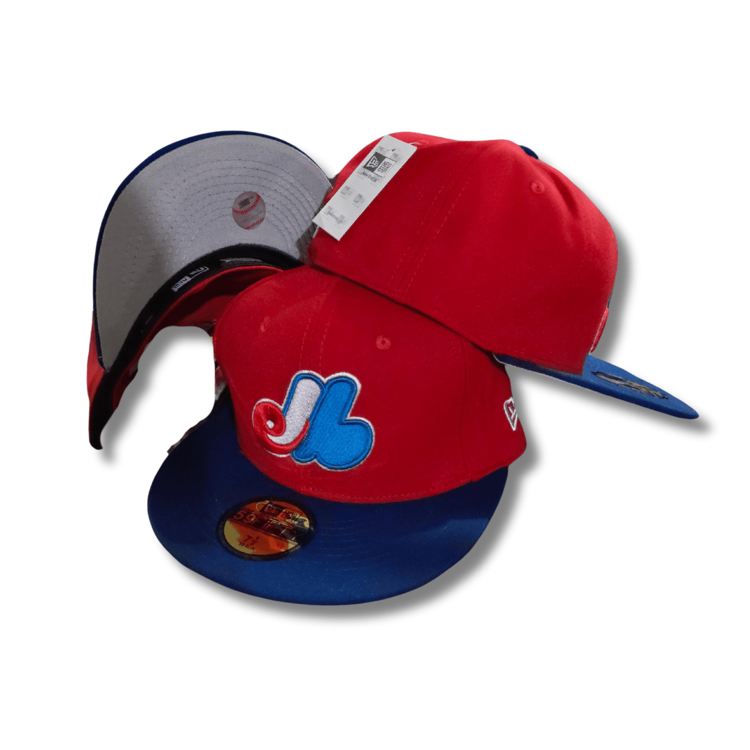 Montreal Expos 59FIFTY with Two-Tone Design Red and Blue Cap