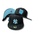 New York Yankees with Sky Blue Logo and Undervisor Black Snapback Cap