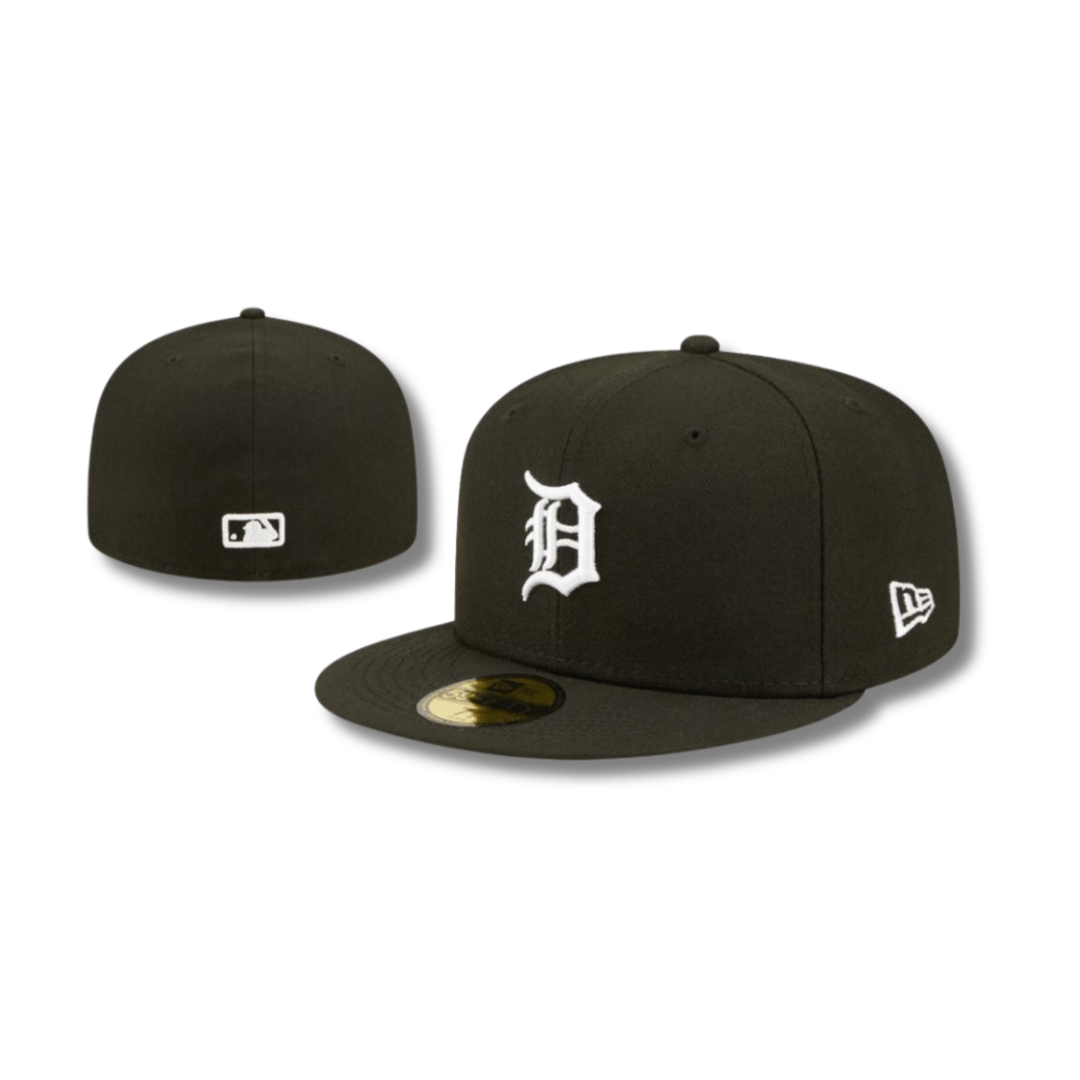 Detroit Tigers MLB Fitted Cap - Classic Black and White Design