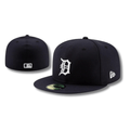 Detroit Tigers MLB Fitted Cap - Navy Blue with White Logo