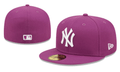 New York Yankees MLB Fitted Cap - Vibrant Purple with White Logo