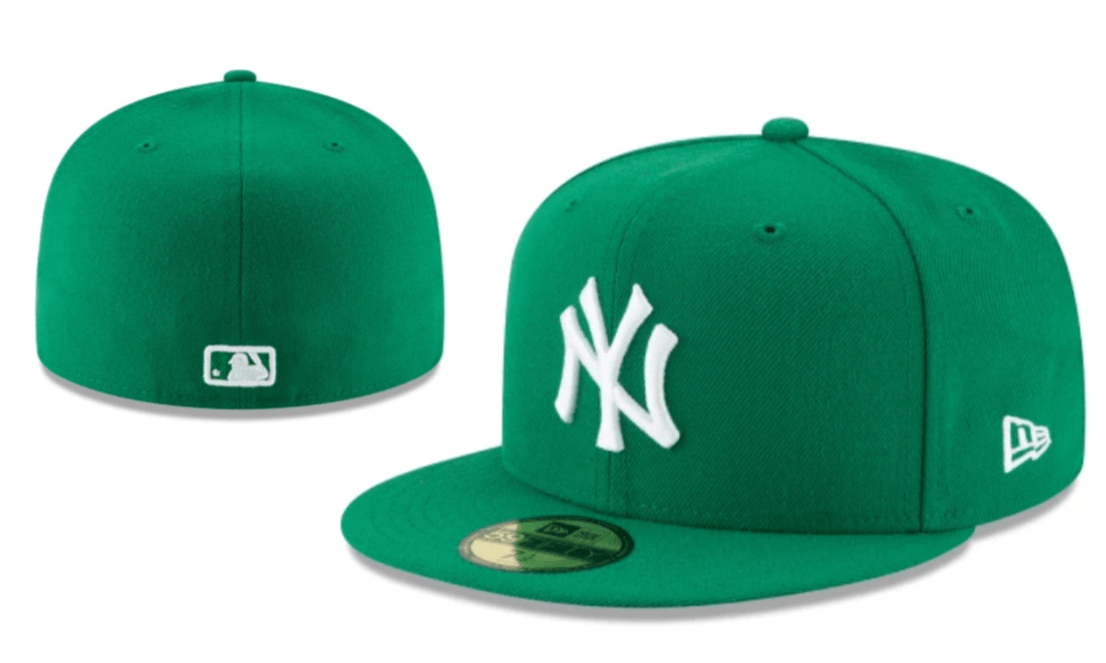 New York Yankees MLB Fitted Cap - Vibrant Green with White Logo