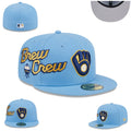 Milwaukee Brewers "Brew Crew" Hat with Gray Undervisor - Light Blue