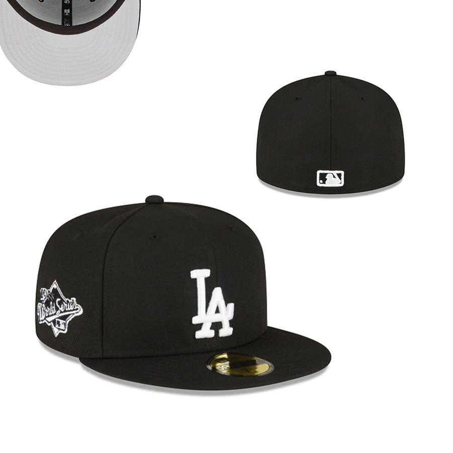 Los Angeles Dodgers Black Fitted Cap - World Series Patch