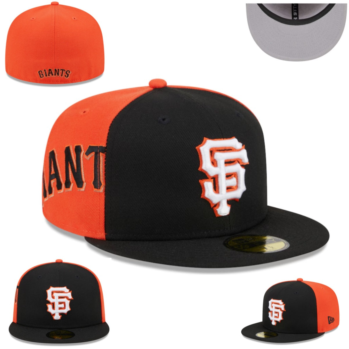 San Francisco Giants Black and Orange Fitted Cap with Logo