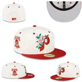 Philadelphia Phillies Floral-Embroidered 1952 All-Star Hat with Red Brim - White