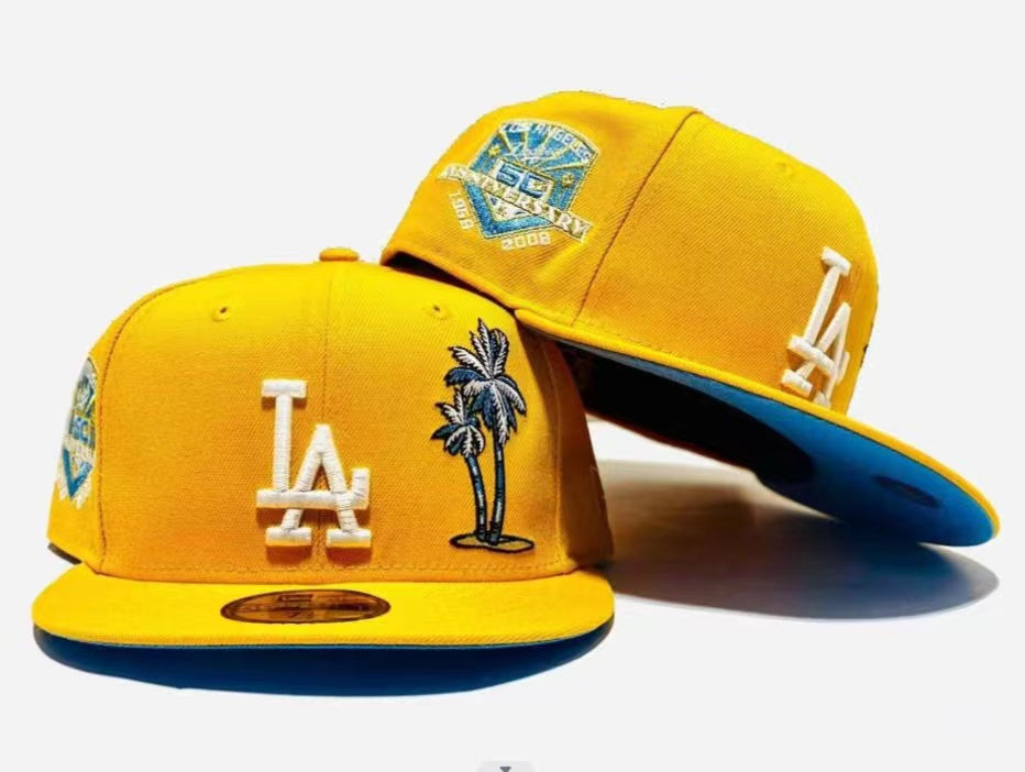 Los Angeles Dodgers 50th Anniversary Fitted Hat - Yellow
